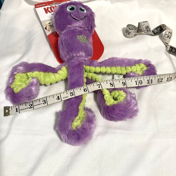 KONG Wubba Plush Squeaky Octopus Dog Toy Interactive Tug & Fetch Size Small Cute - Picture 9 of 16